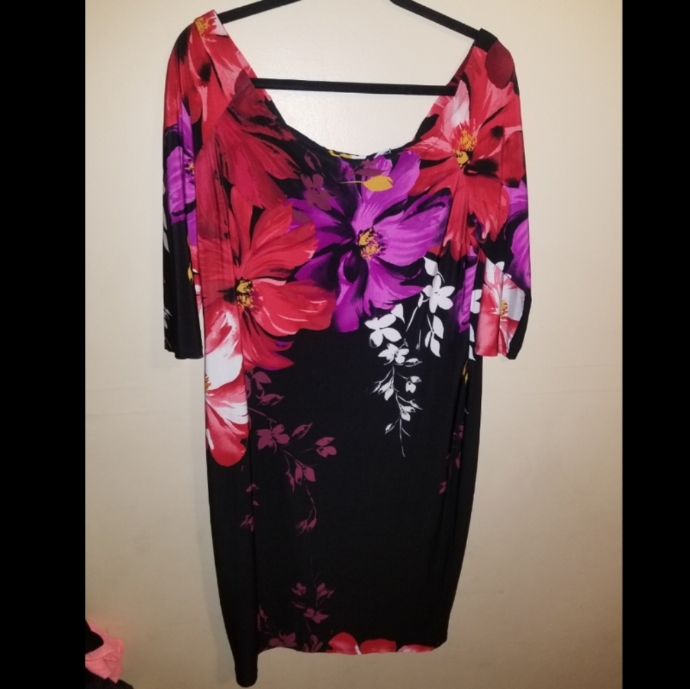 Long sleeve floral print dress